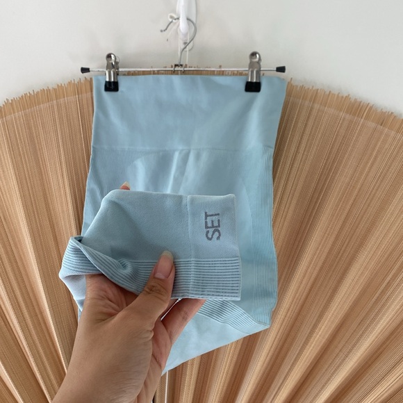 Set Active Ribbed Blue Tights - Picture 2 of 4